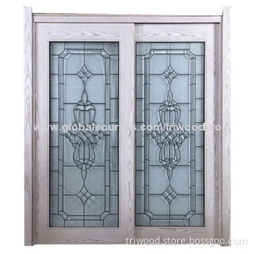 French Doors with Solid Hardwood Frame and Eco-friendly Stain, Varnish